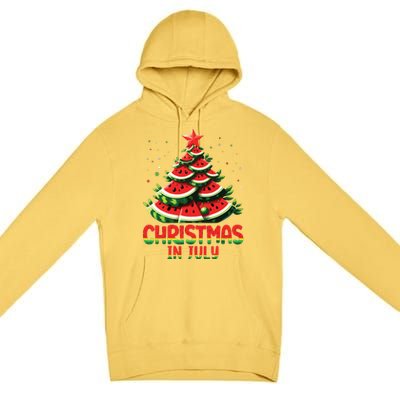 Christmas In July Watermelon Tree Summer Premium Pullover Hoodie