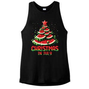 Christmas In July Watermelon Tree Summer Ladies PosiCharge Tri-Blend Wicking Tank