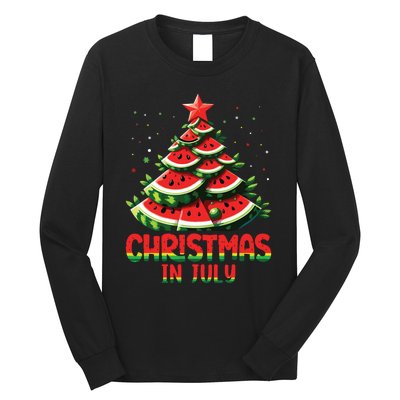 Christmas In July Watermelon Tree Summer Long Sleeve Shirt