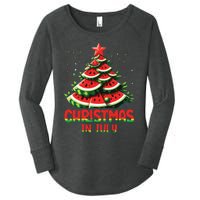 Christmas In July Watermelon Tree Summer Women's Perfect Tri Tunic Long Sleeve Shirt