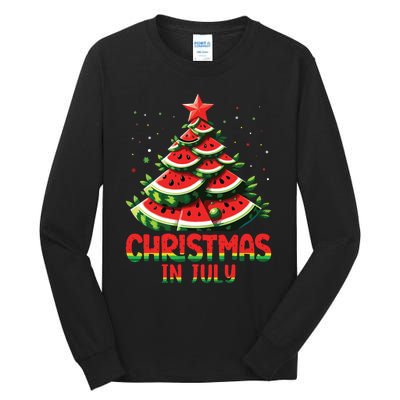 Christmas In July Watermelon Tree Summer Tall Long Sleeve T-Shirt