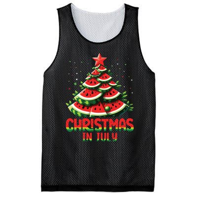 Christmas In July Watermelon Tree Summer Mesh Reversible Basketball Jersey Tank