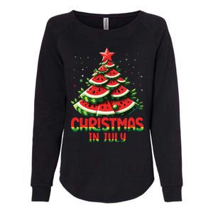 Christmas In July Watermelon Tree Summer Womens California Wash Sweatshirt