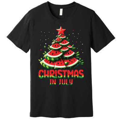 Christmas In July Watermelon Tree Summer Premium T-Shirt