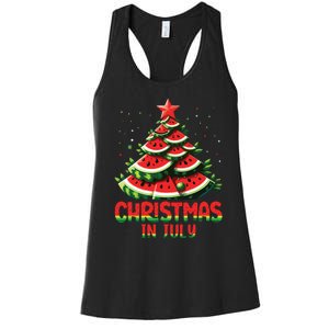 Christmas In July Watermelon Tree Summer Women's Racerback Tank