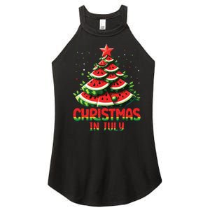 Christmas In July Watermelon Tree Summer Women's Perfect Tri Rocker Tank