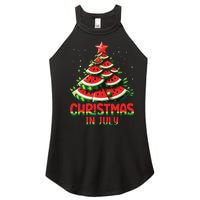 Christmas In July Watermelon Tree Summer Women's Perfect Tri Rocker Tank