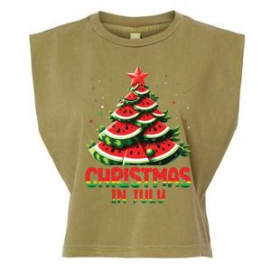 Christmas In July Watermelon Tree Summer Garment-Dyed Women's Muscle Tee