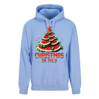 Christmas In July Watermelon Tree Summer Unisex Surf Hoodie