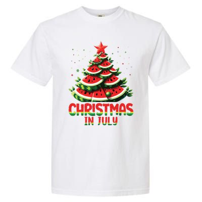 Christmas In July Watermelon Tree Summer Garment-Dyed Heavyweight T-Shirt