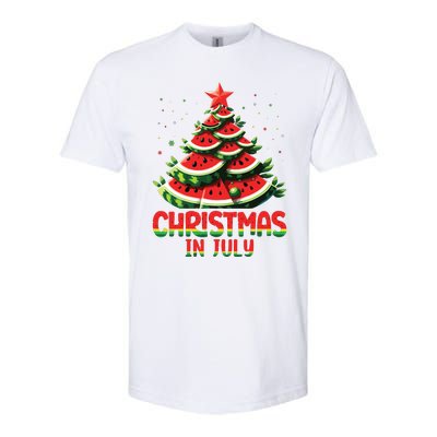 Christmas In July Watermelon Tree Summer Softstyle CVC T-Shirt