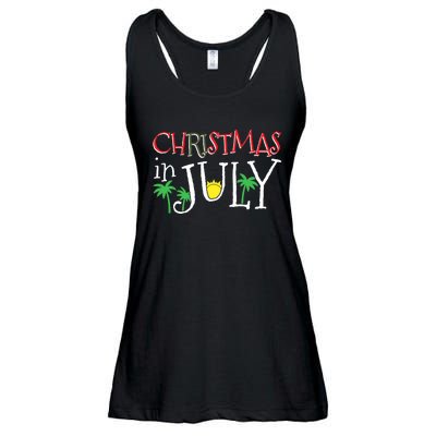 Christmas in July Merry Christmas Summer Funny Santa Ladies Essential Flowy Tank