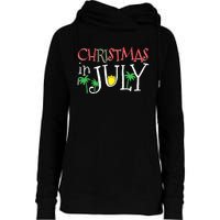 Christmas in July Merry Christmas Summer Funny Santa Womens Funnel Neck Pullover Hood