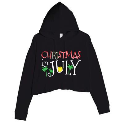 Christmas in July Merry Christmas Summer Funny Santa Crop Fleece Hoodie