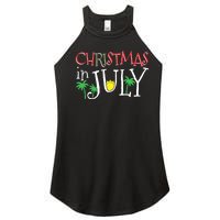 Christmas in July Merry Christmas Summer Funny Santa Women's Perfect Tri Rocker Tank