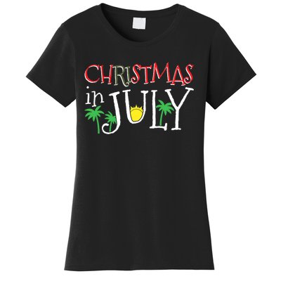 Christmas in July Merry Christmas Summer Funny Santa Women's T-Shirt