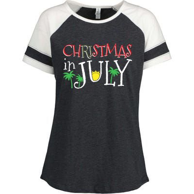 Christmas in July Merry Christmas Summer Funny Santa Enza Ladies Jersey Colorblock Tee