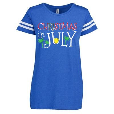 Christmas in July Merry Christmas Summer Funny Santa Enza Ladies Jersey Football T-Shirt