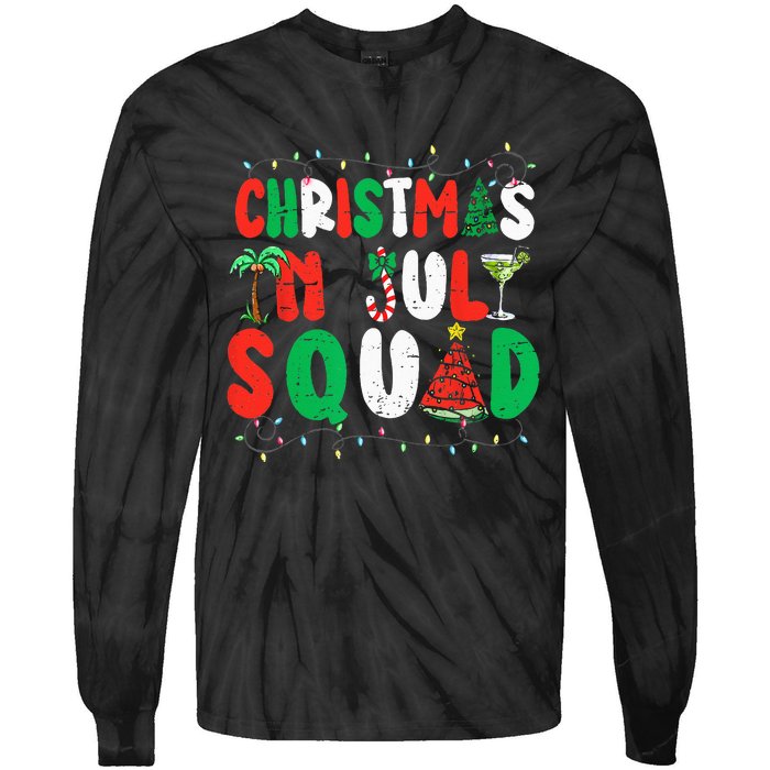 Christmas In July Squad Funny Summer Xmas Tie-Dye Long Sleeve Shirt