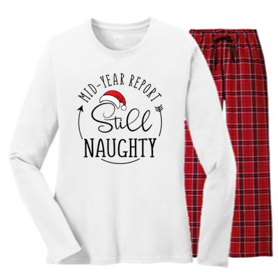 Christmas In July Mid Year Report Still Naughty Vacation Women's Long Sleeve Flannel Pajama Set 