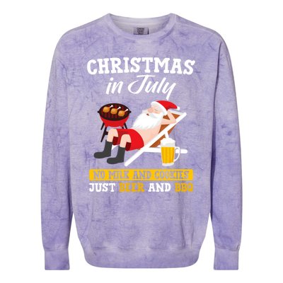 Christmas In July No Milk And Cookies Just Beer And Bbq Colorblast Crewneck Sweatshirt