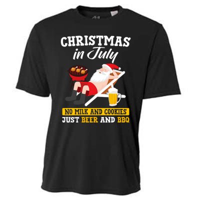 Christmas In July No Milk And Cookies Just Beer And Bbq Cooling Performance Crew T-Shirt