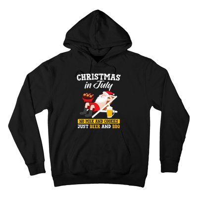 Christmas In July No Milk And Cookies Just Beer And Bbq Hoodie