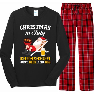 Christmas In July No Milk And Cookies Just Beer And Bbq Long Sleeve Pajama Set