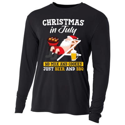 Christmas In July No Milk And Cookies Just Beer And Bbq Cooling Performance Long Sleeve Crew