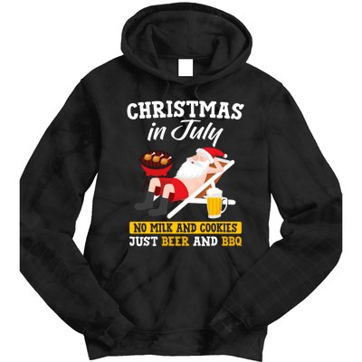 Christmas In July No Milk And Cookies Just Beer And Bbq Tie Dye Hoodie