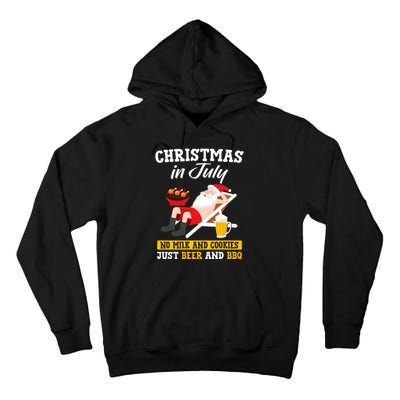 Christmas In July No Milk And Cookies Just Beer And Bbq Tall Hoodie