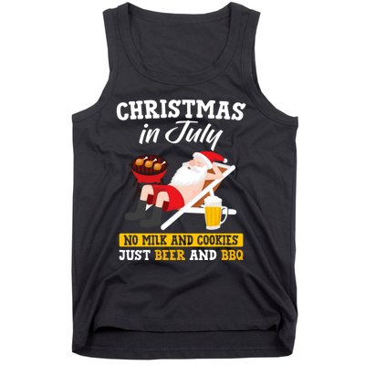 Christmas In July No Milk And Cookies Just Beer And Bbq Tank Top