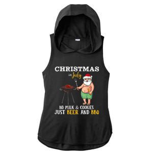 Christmas In July No Milk And Cookies Just Beer And BBQ Ladies PosiCharge Tri-Blend Wicking Draft Hoodie Tank