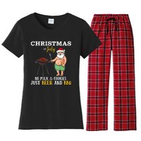 Christmas In July No Milk And Cookies Just Beer And BBQ Women's Flannel Pajama Set