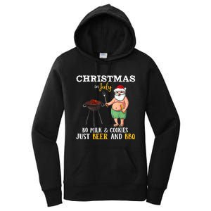 Christmas In July No Milk And Cookies Just Beer And BBQ Women's Pullover Hoodie