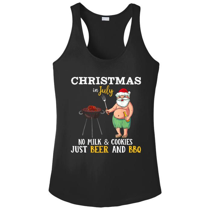 Christmas In July No Milk And Cookies Just Beer And BBQ Ladies PosiCharge Competitor Racerback Tank