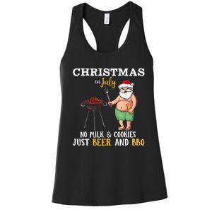 Christmas In July No Milk And Cookies Just Beer And BBQ Women's Racerback Tank