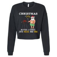 Christmas In July No Milk And Cookies Just Beer And BBQ Cropped Pullover Crew