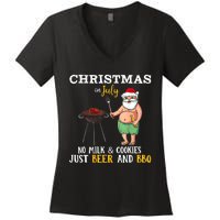 Christmas In July No Milk And Cookies Just Beer And BBQ Women's V-Neck T-Shirt