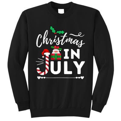 Christmas In July Beach Summer Santa Hat Gift Hawaiian 2021 Sweatshirt