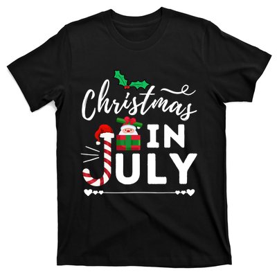 Christmas In July Beach Summer Santa Hat Gift Hawaiian 2021 T-Shirt