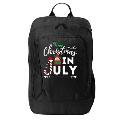 Christmas In July Beach Summer Santa Hat Gift Hawaiian 2021 City Backpack