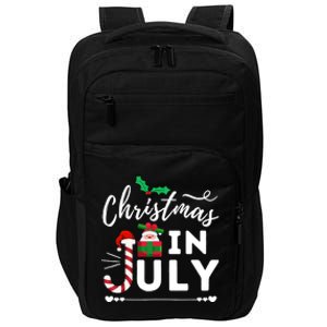 Christmas In July Beach Summer Santa Hat Gift Hawaiian 2021 Impact Tech Backpack