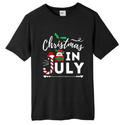 Christmas In July Beach Summer Santa Hat Gift Hawaiian 2021 Tall Fusion ChromaSoft Performance T-Shirt