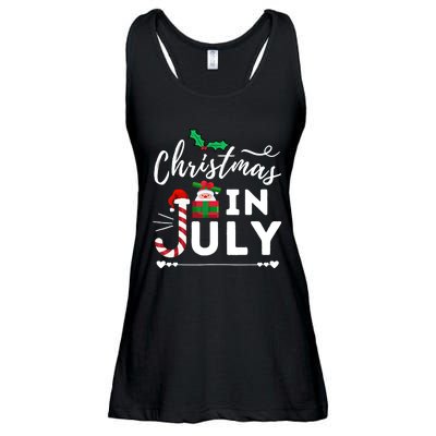 Christmas In July Beach Summer Santa Hat Gift Hawaiian 2021 Ladies Essential Flowy Tank