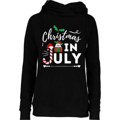 Christmas In July Beach Summer Santa Hat Gift Hawaiian 2021 Womens Funnel Neck Pullover Hood