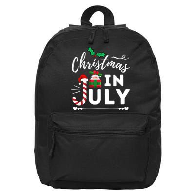 Christmas In July Beach Summer Santa Hat Gift Hawaiian 2021 16 in Basic Backpack