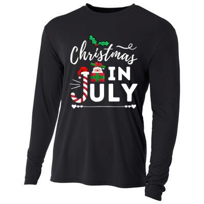 Christmas In July Beach Summer Santa Hat Gift Hawaiian 2021 Cooling Performance Long Sleeve Crew