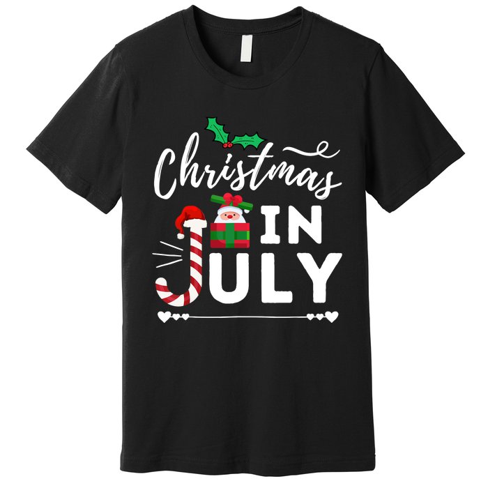 Christmas In July Beach Summer Santa Hat Gift Hawaiian 2021 Premium T-Shirt