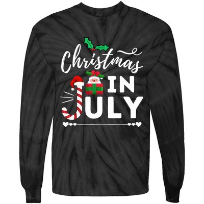 Christmas In July Beach Summer Santa Hat Gift Hawaiian 2021 Tie-Dye Long Sleeve Shirt